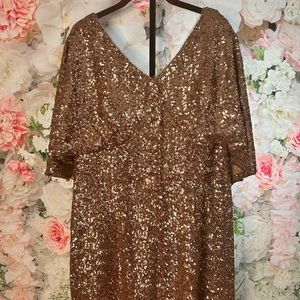 Rose gold sequin dress